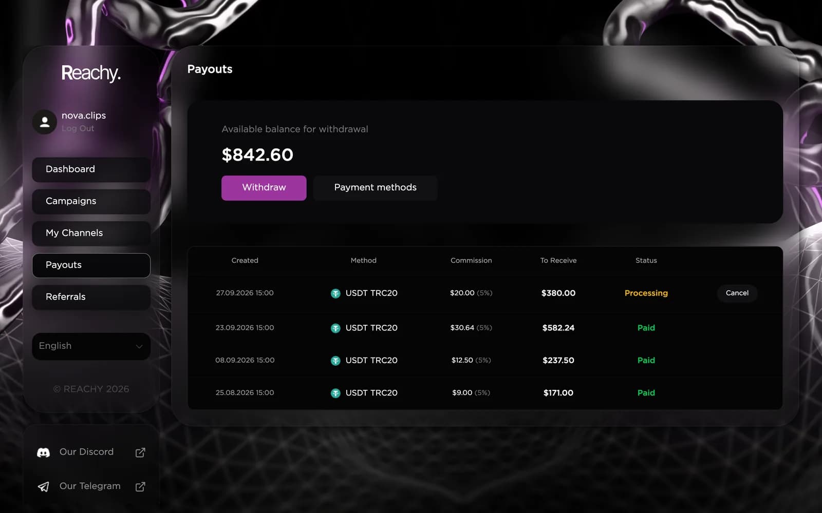 Withdraw